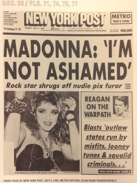 ON THE COVER: «NEW YORK POST» (USA) – JULIO&nbsp;1985
