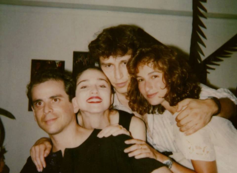 Howard Brookner (left) and co-stars Michael Wincott and Jennifer Grey from Bloodhounds of Broadway.