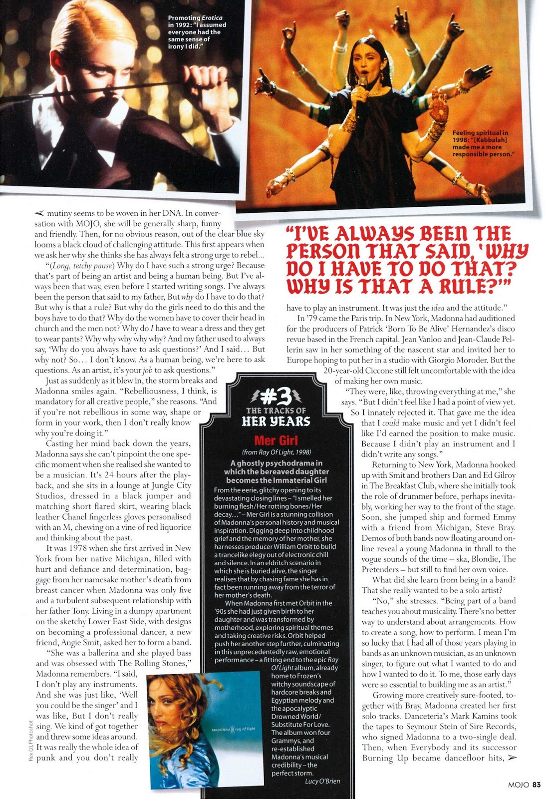 ON THE COVER: «MOJO» (USA) – ENERO 2015 – DIVINA MADONNA
