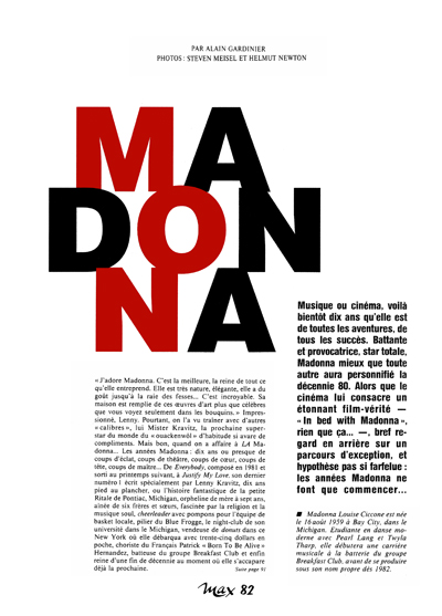 MADONNA　表紙特集雑誌　Max!　 (1991年 )　フランス雑誌 Bibian 比比昂- マドンナMADONNA 表紙特集雑誌Max! (1991年) フランス