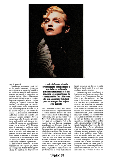 ON THE COVER: «MAX» (FRANCIA) – JUNIO 1991 – DIVINA MADONNA